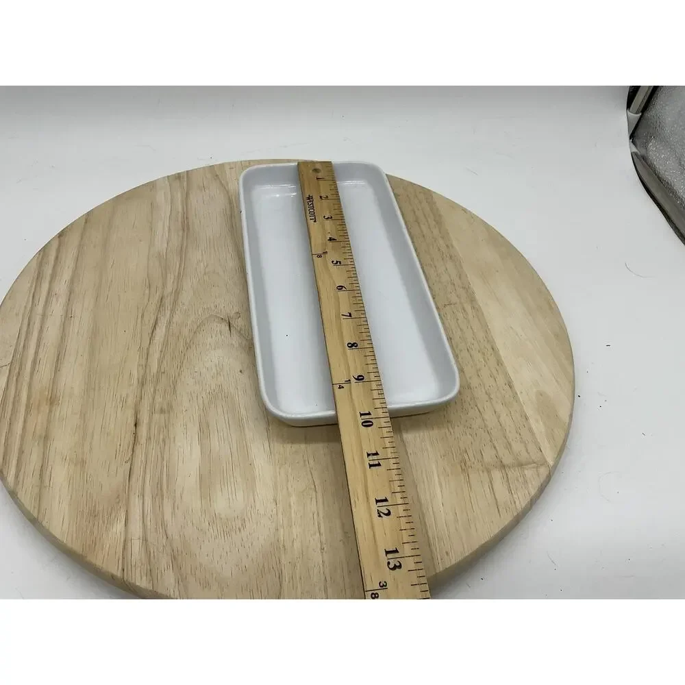 Grove Collaborative White‎ Ceramic Vanity Tray Small Rectangular Bathroom Sink